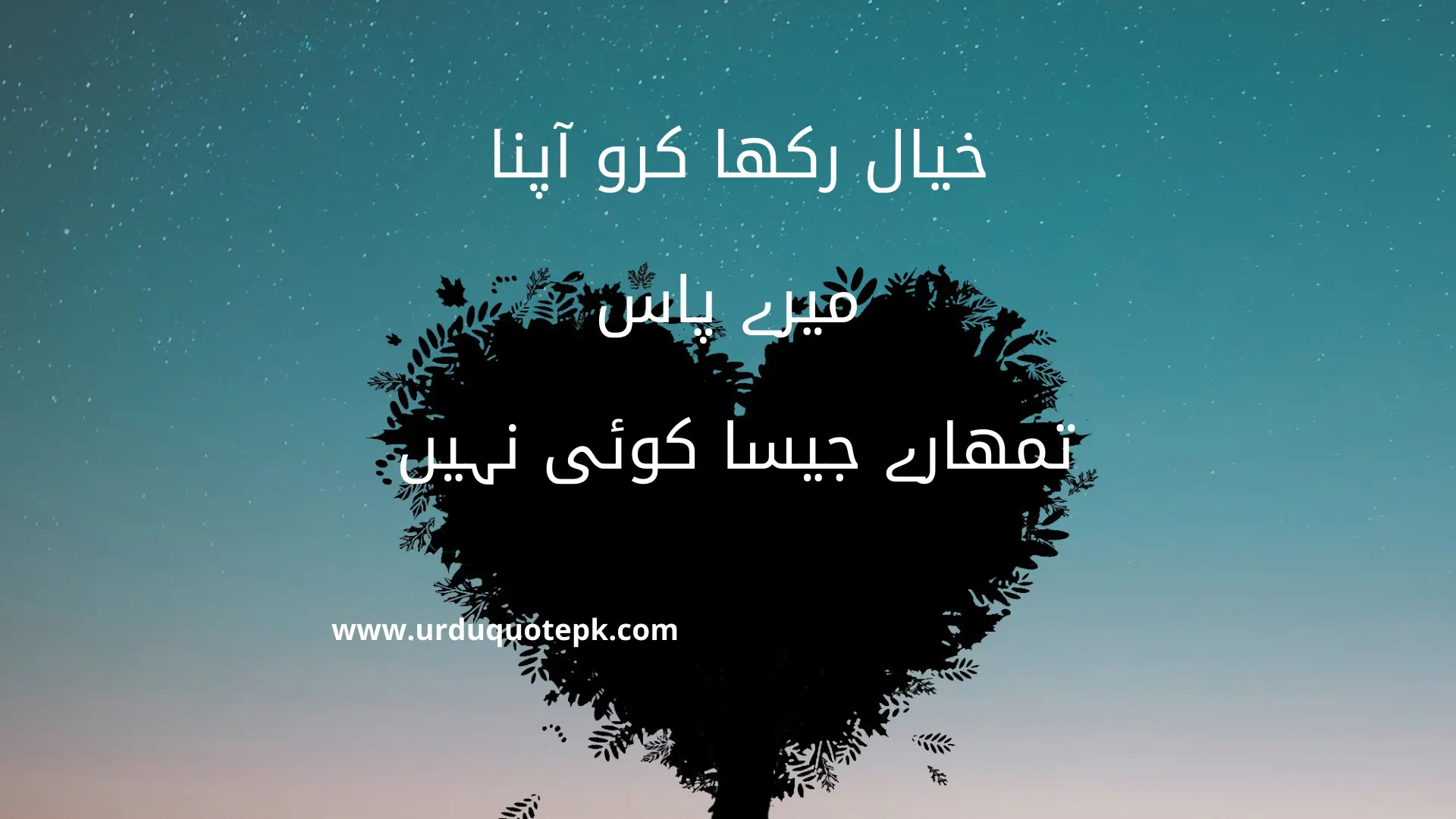 A Picture of heart with Urdu Love Quotes